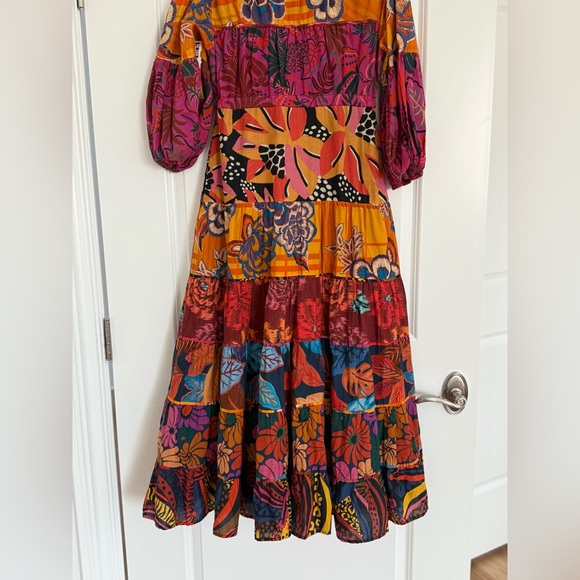FARM Rio x Anthropologie floral button front maxi dress. Size M - Picture 5 of 12